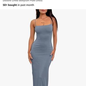 Elegant dusty blue Bodycon Maxi Dress